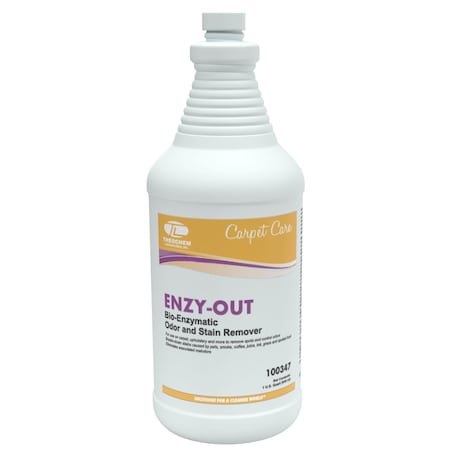 Theochem ENZY-OUT - 12/1 QT CASE, Bio-Enzymatic stain remover, 12PK 100347-99990-1Q